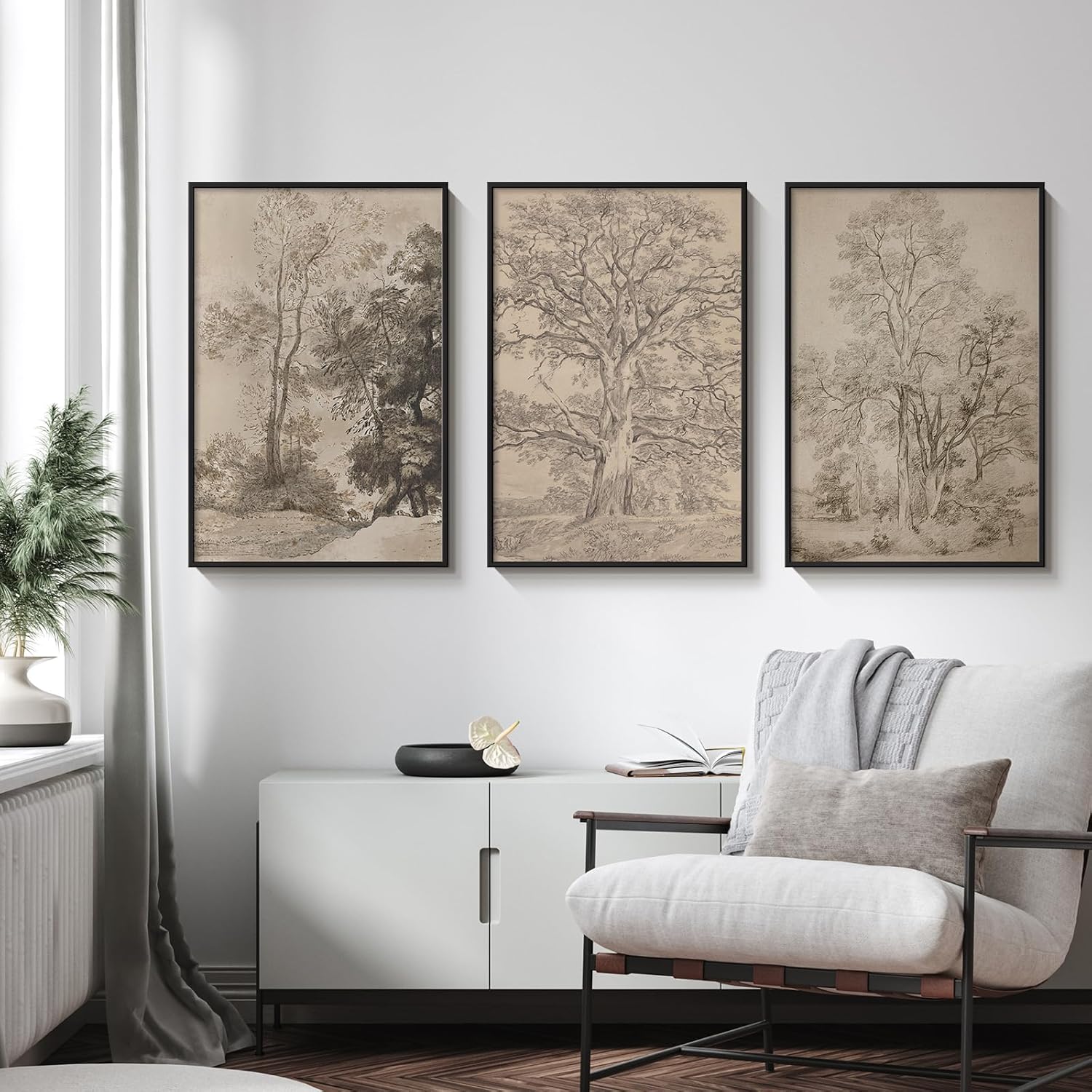 ARPEOTCY 3 Pcs Oversized Framed Canvas Wall Art, Large Vintage Wall Art for Livi... - Image 8