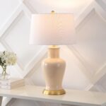 JONATHAN Y 29" Almond Traditional Ceramic Urn LED Table Lamp for Bedroom Decor, ... - Image 4