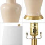 JONATHAN Y 29" Almond Traditional Ceramic Urn LED Table Lamp for Bedroom Decor, ... - Image 6