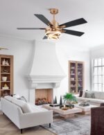 52" Gold Ceilling Fans with Lights Modern Chandelier Fan DC Motor Dimmable Led F... - Image 3