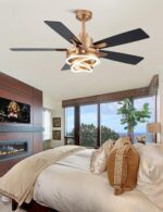 52" Gold Ceilling Fans with Lights Modern Chandelier Fan DC Motor Dimmable Led F... - Image 6