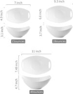 LAUCHUH Serving Bowls with Handles, Porcelain Serving Dishes White Nesting Bowls... - Image 3