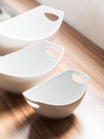 LAUCHUH Serving Bowls with Handles, Porcelain Serving Dishes White Nesting Bowls... - Image 7