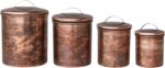 Creative Co-Op 4-Piece Oxidized Stainless Steel Canister Set, Copper-Finished - Image 4