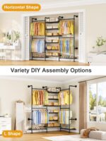 ULIFHOME M6 Clothes Rack for Wall Mounted, Heavy Duty Closet Wardrobe System wit... - Image 5