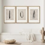 SIGNWIN Framed Canvas Print Wall Art Set Mid-Century Modern Paint Strokes Abstra... - Image 3