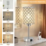 GyroVu Crystal Touch Table Lamp for Bedroom, Silver Desk Lamp with USB-C & USB-A... - Image 6