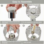 GyroVu Crystal Touch Table Lamp for Bedroom, Silver Desk Lamp with USB-C & USB-A... - Image 8