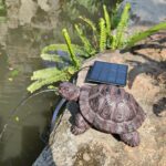 Brown Resin Spitter Statue with Solar Water Fountain,Solar Powered Garden Turtle... - Image 4