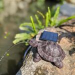 Brown Resin Spitter Statue with Solar Water Fountain,Solar Powered Garden Turtle... - Image 5
