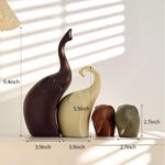 Ceramic Modern Art 4 Pcs Elephant Statue Decorations for Home, Office, Living Ro... - Image 3