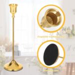12 Pcs Candlestick Holders Taper Candle Holders, Metal Tall Candlestick Holder G... - Image 4