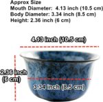 Succulent Pots with Drainage Embossed Dragon Pattern Bottom Bamboo Tray Ceramic ... - Image 5