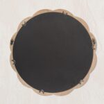 24 Inch Round Wall Mirror, Whitewashed Wooden Frame with Scalloped Edge & Beaded... - Image 6