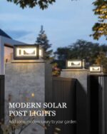 Outdoor Solar Post Cap Light, 9.8" Stainless Steel Fence Deck Pillar Lamp, Moder... - Image 3