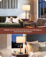 EDISHINE Mid Century Table Lamp, Pull Chain Switch Bedside Lamp with Linen Shade... - Image 7