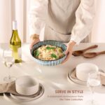 Serving Bowls, Durable Ceramic, Large, Microwave and Dishwasher Safe, Scalloped ... - Image 3