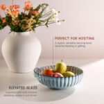 Serving Bowls, Durable Ceramic, Large, Microwave and Dishwasher Safe, Scalloped ... - Image 4