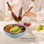 Serving Bowls, Durable Ceramic, Large, Microwave and Dishwasher Safe, Scalloped ... - Image 5