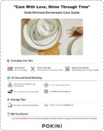 Pokini Marble Gold Rim Dinnerware Sets, Porcelain Plates and Bowls Sets, Modern ... - Image 5