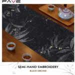 FAVE Black Satin Table Runner with Silver Threads 72 Inches Long Luxury Woven Ta... - Image 8