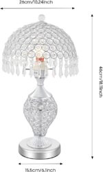 Touch Control Glass Table Lamp, K5 Crystal Nightstand Desk Lamp Vintage Desktop ... - Image 3