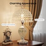 Touch Control Glass Table Lamp, K5 Crystal Nightstand Desk Lamp Vintage Desktop ... - Image 4