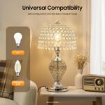 Touch Control Glass Table Lamp, K5 Crystal Nightstand Desk Lamp Vintage Desktop ... - Image 5