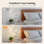 Touch Control Glass Table Lamp, K5 Crystal Nightstand Desk Lamp Vintage Desktop ... - Image 7
