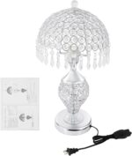 Touch Control Glass Table Lamp, K5 Crystal Nightstand Desk Lamp Vintage Desktop ... - Image 9