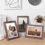 Fixwal 5x7 Picture Frames Set of 5, Rustic Brown Wood Grain with Tempered Real G... - Image 3