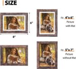 Fixwal 5x7 Picture Frames Set of 5, Rustic Brown Wood Grain with Tempered Real G... - Image 4