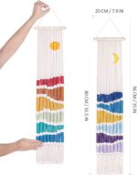 Boho Macrame Wall Hanging Decor Set, 2PCS Southwest Bohemian Handmade Woven Sun&... - Image 6