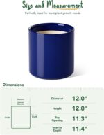 LE TAUCI 12 Inch Pot for Plants, Ceramic Planters for Indoor Plants, Mid-Century... - Image 4