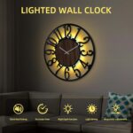 LEIKE Large Wall Clock 30'' Lighted Rustic Wood Clock with Remote Timer, Silent ... - Image 4