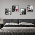 Black and White Wall Decor New York City Wall Art for Bedroom Paris Eiffel Tower... - Image 3