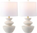 SAFAVIEH Lighting Collection - Jorden White Resin Table Lamp Set of 2, 22" Moder... - Image 3