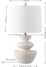 SAFAVIEH Lighting Collection - Jorden White Resin Table Lamp Set of 2, 22" Moder... - Image 4