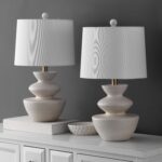 SAFAVIEH Lighting Collection - Jorden White Resin Table Lamp Set of 2, 22" Moder... - Image 5