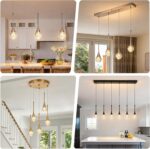 8-Light Rectangle Brushed Nickel Crystal Chandelier, Dimmable LED Bubble Raindro... - Image 7