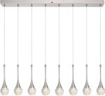 8-Light Rectangle Brushed Nickel Crystal Chandelier, Dimmable LED Bubble Raindro... - Image 10