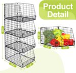 Jakyitvi 4 Pack XXL Stackable Wire Storage Basket, Extra Large Capacity Pantry O... - Image 6