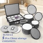LUXULA China Storage Containers for 12 Place Setting with Two Plate Bags, 5 Pcs ... - Image 7