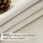 Thick Linen Sand Beige Black Out Curtains 96 Inch Long for Living Room, Elegant ... - Image 3