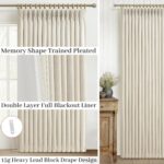 Thick Linen Sand Beige Black Out Curtains 96 Inch Long for Living Room, Elegant ... - Image 5