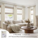 Thick Linen Sand Beige Black Out Curtains 96 Inch Long for Living Room, Elegant ... - Image 8