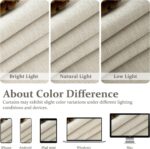 Thick Linen Sand Beige Black Out Curtains 96 Inch Long for Living Room, Elegant ... - Image 11