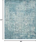 SAFAVIEH Area Rug 8x10 - Evoke Collection - Large - Blue & Ivory, Distressed Des... - Image 3
