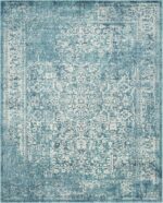 SAFAVIEH Area Rug 8x10 - Evoke Collection - Large - Blue & Ivory, Distressed Des... - Image 4