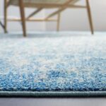 SAFAVIEH Area Rug 8x10 - Evoke Collection - Large - Blue & Ivory, Distressed Des... - Image 5